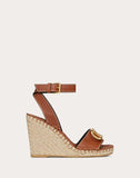 WOMEN'S VALENTINO GARAVANI VLOGO COWHIDE SANDAL 105 MM TAN