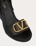 WOMEN'S VALENTINO GARAVANI VLOGO COWHIDE SANDAL 105 MM BLACK