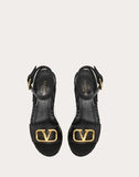 WOMEN'S VALENTINO GARAVANI VLOGO COWHIDE SANDAL 105 MM BLACK