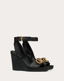 WOMEN'S VALENTINO GARAVANI VLOGO COWHIDE SANDAL 105 MM BLACK