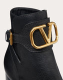WOMEN'S VALENTINO GARAVANI VLOGO GRAINY LEATHER ANKLE BOOT 60 MM BLACK