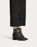 WOMEN'S VALENTINO GARAVANI VLOGO GRAINY LEATHER ANKLE BOOT 60 MM BLACK