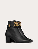 WOMEN'S VALENTINO GARAVANI VLOGO GRAINY LEATHER ANKLE BOOT 60 MM BLACK