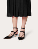 WOMEN'S VALENTINO GARAVANI CALFSKIN PUMP WITH CHAIN DETAIL 45 MM BLACK