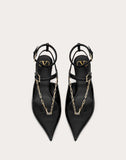 WOMEN'S VALENTINO GARAVANI CALFSKIN PUMP WITH CHAIN DETAIL 45 MM BLACK