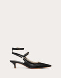 WOMEN'S VALENTINO GARAVANI CALFSKIN PUMP WITH CHAIN DETAIL 45 MM BLACK