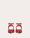 WOMEN'S VALENTINO GARAVANI CALFSKIN PUMP WITH CHAIN DETAIL 45 MM PURE RED
