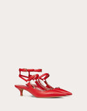 WOMEN'S VALENTINO GARAVANI CALFSKIN PUMP WITH CHAIN DETAIL 45 MM PURE RED