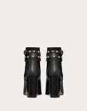 WOMEN'S VALENTINO GARAVANI ROCKSTUD GRAINY CALFSKIN ANKLE BOOT 90 MM BLACK