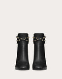 WOMEN'S VALENTINO GARAVANI ROCKSTUD GRAINY CALFSKIN ANKLE BOOT 90 MM BLACK