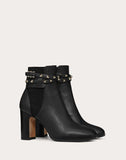 WOMEN'S VALENTINO GARAVANI ROCKSTUD GRAINY CALFSKIN ANKLE BOOT 90 MM BLACK