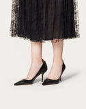 WOMEN'S VALENTINO GARAVANI CALFSKIN PUMP WITH KARUNG DETAIL 80 MM
