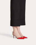 WOMEN'S VALENTINO GARAVANI ROCKSTUD PATENT-LEATHER SLINGBACK PUMP 60 MM PURE RED/POUDRE