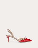 WOMEN'S VALENTINO GARAVANI ROCKSTUD PATENT-LEATHER SLINGBACK PUMP 60 MM PURE RED/POUDRE