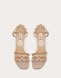 WOMEN'S VALENTINO GARAVANI ROCKSTUD GRAINY CALFSKIN SANDAL 105 MM POUDRE