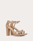 WOMEN'S VALENTINO GARAVANI ROCKSTUD GRAINY CALFSKIN SANDAL 105 MM POUDRE