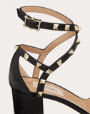WOMEN'S VALENTINO GARAVANI ROCKSTUD GRAINY CALFSKIN SANDAL 60 MM BLACK
