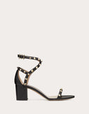 WOMEN'S VALENTINO GARAVANI ROCKSTUD GRAINY CALFSKIN SANDAL 60 MM BLACK