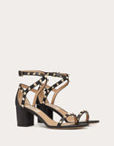WOMEN'S VALENTINO GARAVANI ROCKSTUD GRAINY CALFSKIN SANDAL 60 MM BLACK