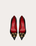 WOMEN'S VALENTINO GARAVANI VLOGO CALFSKIN PUMP 45 MM BLACK