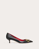 WOMEN'S VALENTINO GARAVANI VLOGO CALFSKIN PUMP 45 MM BLACK