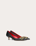 WOMEN'S VALENTINO GARAVANI VLOGO CALFSKIN PUMP 45 MM BLACK