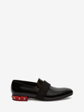 MEN'S ALEXANDER McQUEEN PATENT-LEATHER SLIPPER BLACK/SILVER