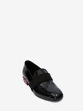 MEN'S ALEXANDER McQUEEN PATENT-LEATHER SLIPPER BLACK/SILVER