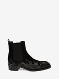 MEN'S ALEXANDER McQUEEN FLAME CUBAN HEEL BOOT BLACK