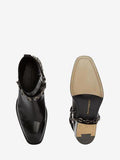 MEN'S ALEXANDER McQUEEN HARNESS CUBAN HEEL BOOT BLACK/SILVER