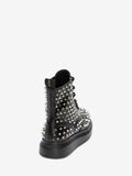 WOMEN'S ALEXANDER McQUEEN HYBRID LACE UP BOOT BLACK/SILVER