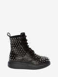 WOMEN'S ALEXANDER McQUEEN HYBRID LACE UP BOOT BLACK/SILVER