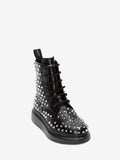 WOMEN'S ALEXANDER McQUEEN HYBRID LACE UP BOOT BLACK/SILVER