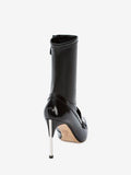 WOMEN'S ALEXANDER McQUEEN METAL BAR MOCCASIN BOOT BLACK/SILVER