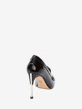 WOMEN'S ALEXANDER McQUEEN METAL BAR MOCCASIN PUMP BLACK/SILVER