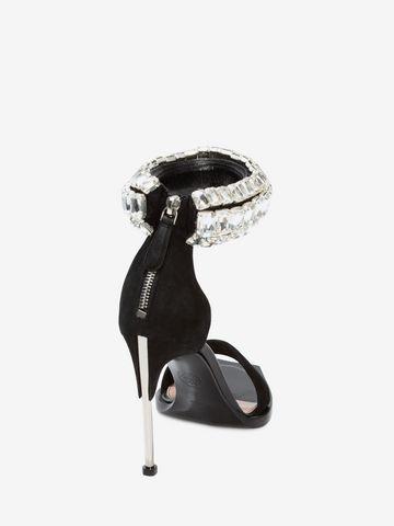 サンダル・ミュール Alexander Mcqueen Crystal Embellished Heel Sandals Alexander McQueen Womens Crystal Embellished Heel Sandals | eBay