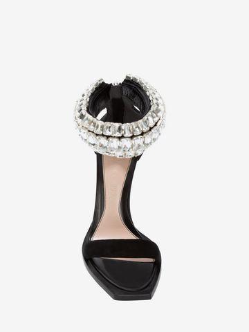 WOMEN'S ALEXANDER McQUEEN JEWELLED BANGLE SANDAL BLACK