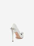 WOMEN'S ALEXANDER McQUEEN PUNK STUD PUMP WHITE/SILVER