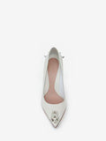 WOMEN'S ALEXANDER McQUEEN PUNK STUD PUMP WHITE/SILVER
