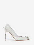 WOMEN'S ALEXANDER McQUEEN PUNK STUD PUMP WHITE/SILVER