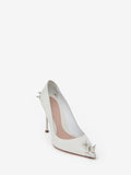 WOMEN'S ALEXANDER McQUEEN PUNK STUD PUMP WHITE/SILVER