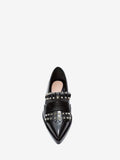 WOMEN'S ALEXANDER McQUEEN PUNK FRINGE MOCCASIN BLACK/SILVER