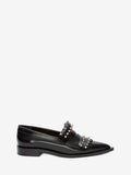 WOMEN'S ALEXANDER McQUEEN PUNK FRINGE MOCCASIN BLACK/SILVER