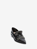 WOMEN'S ALEXANDER McQUEEN PUNK FRINGE MOCCASIN BLACK/SILVER