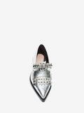 WOMEN'S ALEXANDER McQUEEN PUNK FRINGE MOCCASIN SILVER