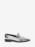 WOMEN'S ALEXANDER McQUEEN PUNK FRINGE MOCCASIN SILVER
