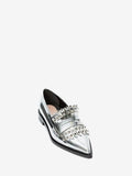 WOMEN'S ALEXANDER McQUEEN PUNK FRINGE MOCCASIN SILVER