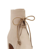 WOMEN'S LANVIN LEATHER ANKLE BOOTS WITH LACES LIGHT PINK