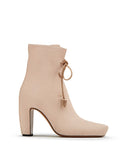 WOMEN'S LANVIN LEATHER ANKLE BOOTS WITH LACES LIGHT PINK