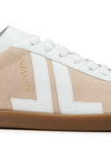 WOMEN'S LANVIN DUAL-MATERIAL JL LOW-TOP SNEAKERS PINK/WHITE
